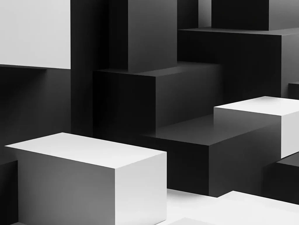 A sleek black and white minimalist design showcasing the power of simplicity and timeless aesthetics.